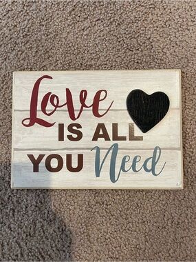 Wooden Decorative Farmhouse-Style "Love is All you need" sign